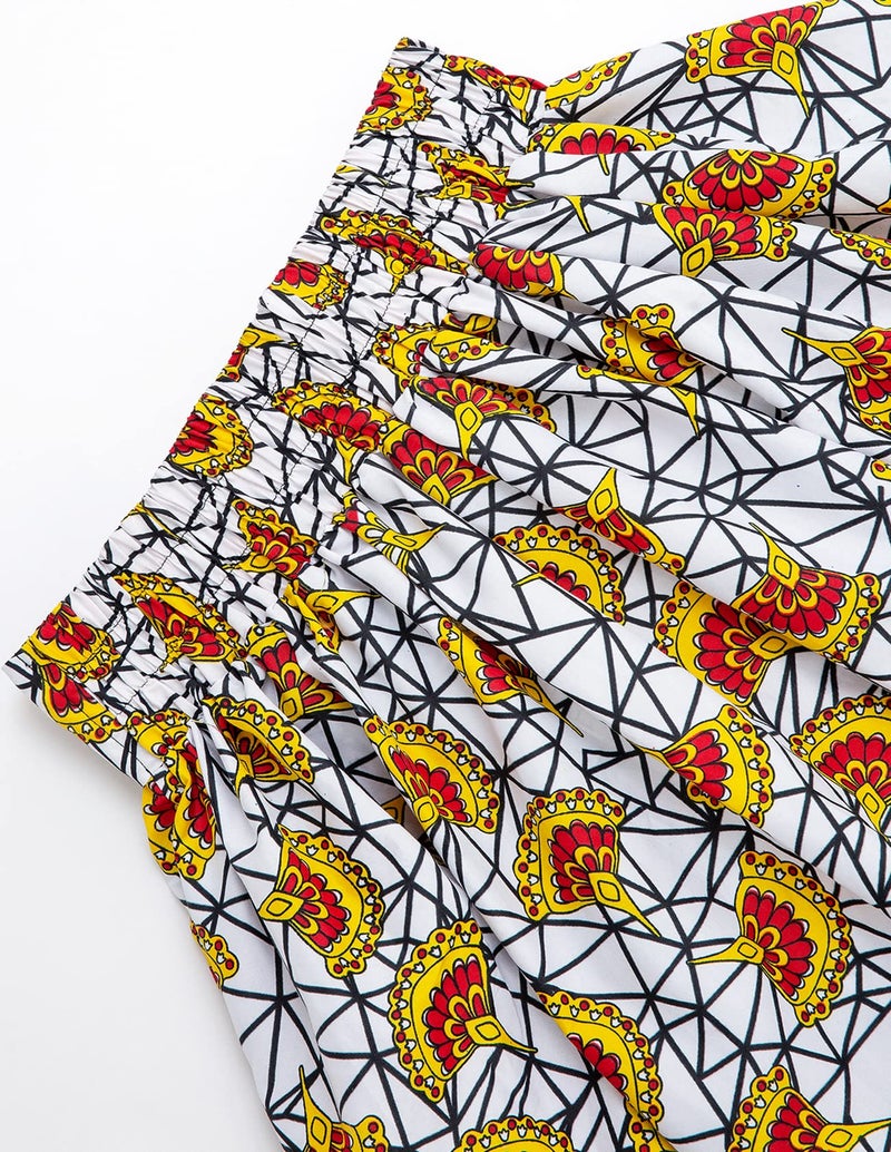 SHENBOLEN Women African Print Skirt Ankara Maxi Skirt Dashiki Skirt (One Size,A) - Image 4